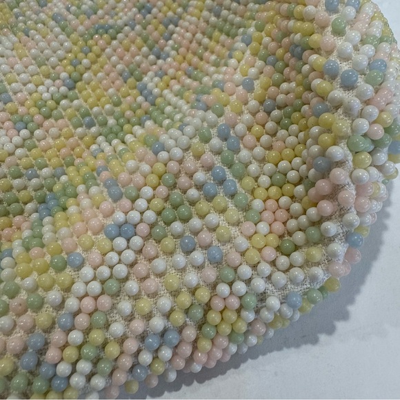 1960’s Vintage candy button purse made of pastel beads and beaded handle Mod - Picture 13 of 14
